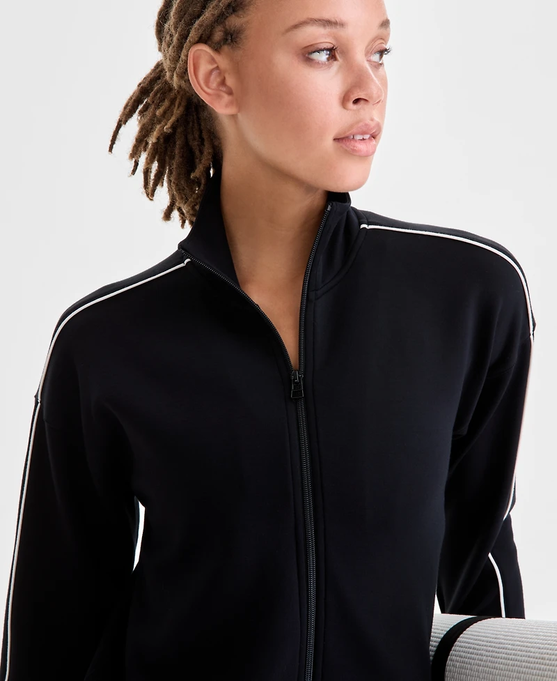 Id Ideology Women's Relaxed Butter Soft Funnel-Neck Zip-Front Sweater, Macy's Exclusive