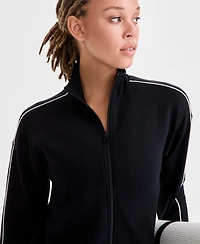 Id Ideology Women's Relaxed Butter Soft Funnel-Neck Zip-Front Sweater, Macy's Exclusive