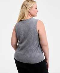 On 34th Trendy Plus Sleeveless Pointelle-Knit Cami, Macy's Exclusive