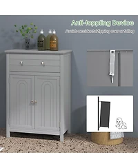 Volenca 2-Door Freestanding Bathroom Cabinet with Drawer and Adjustable Shelf