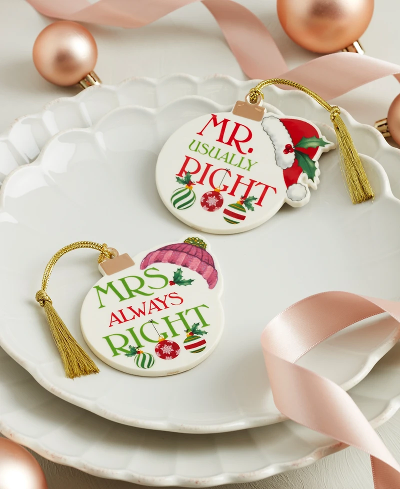Lenox Mr. & Mrs. Ornaments, Set of 2