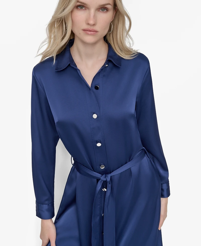 Dkny Women's Collared Long-Sleeve Shirtdress