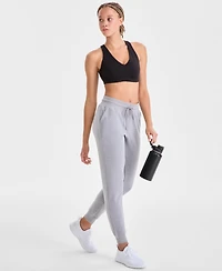 Id Ideology Women's Relaxed High-Rise Heathered Fleece Joggers, Macy's Exclusive