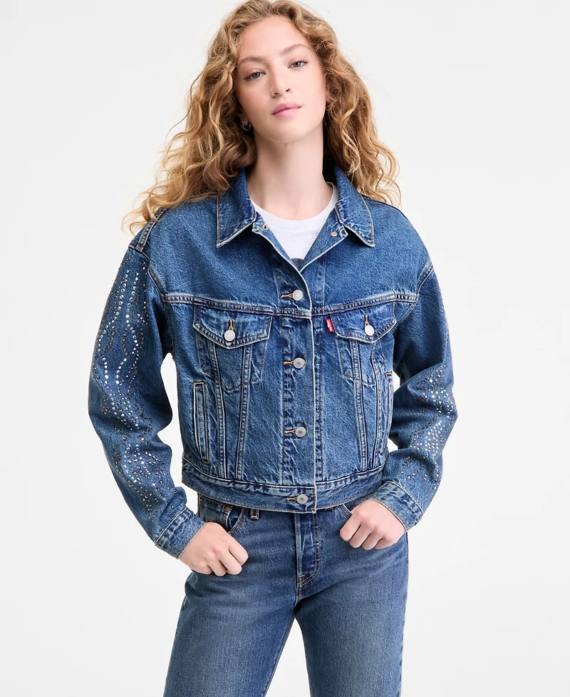 Levi's Women's '90s Embellished Cotton Denim Trucker Jacket