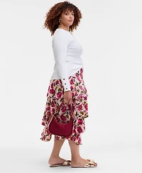 On 34th Trendy Plus Floral-Print Tiered Midi Skirt, Macy's Exclusive