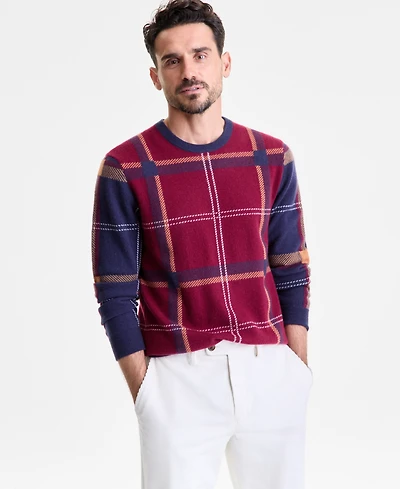 Club Room Men's Patrick Regular-Fit Plaid 100% Cashmere Sweater, Macy's Exclusive