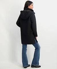 Tahari Women's Hooded Zip-Front Coat