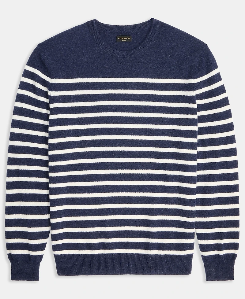 Club Room Men's Breton Regular-Fit Stripe 100% Cashmere Sweater