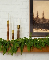 Nearly Natural 9" Pre-Lit Artificial Touch Norfolk Island Pine Garland Led Lights