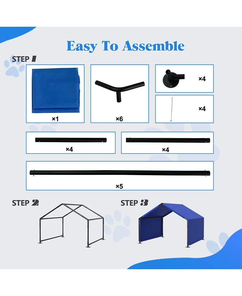 Streamdale Furniture Dog Shade Shelter - Waterproof Sun Protection Blue
