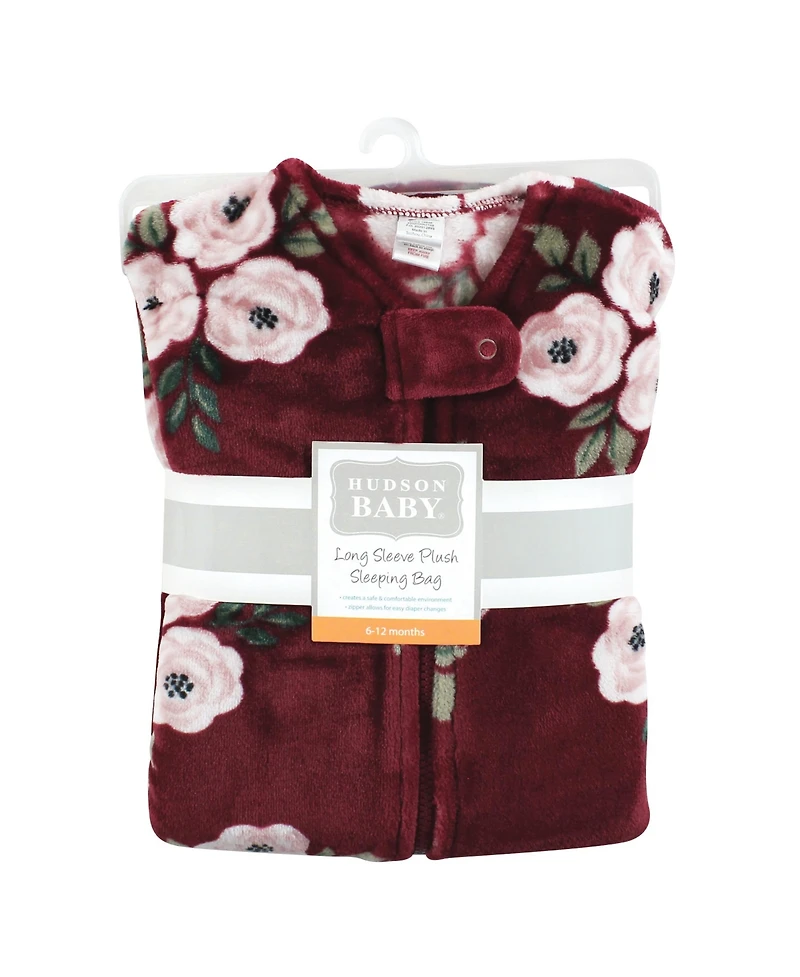 Hudson Baby Baby Girls Hudson Long Sleeve Plush Flannel Sleeping Bag