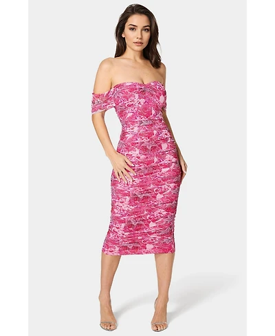 Bebe Women's Ruched Midi Dress