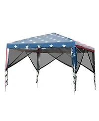 Gymax 10' x 10' Outdoor Pop-up Canopy Tent w/ Mesh Sidewalls Carrying Bag