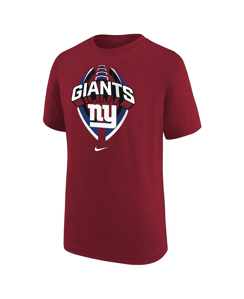 Nike Big Boys and Girls Red New York Giants Icon Legend T-Shirt