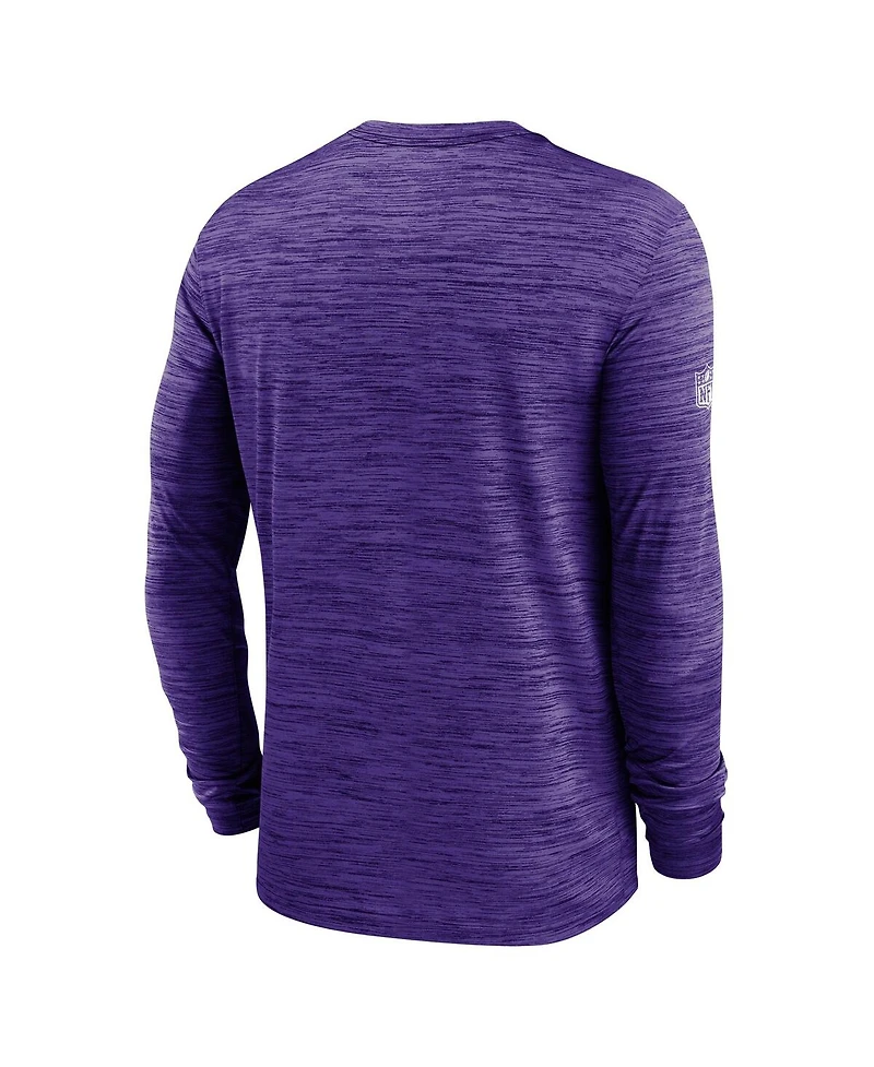 Nike Men's Purple Baltimore Ravens Sideline Velocity Performance Long Sleeve T-Shirt
