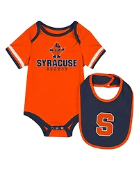 Colosseum Baby Boys and Girls Orange Syracuse Orange Bodysuit with Bib Set