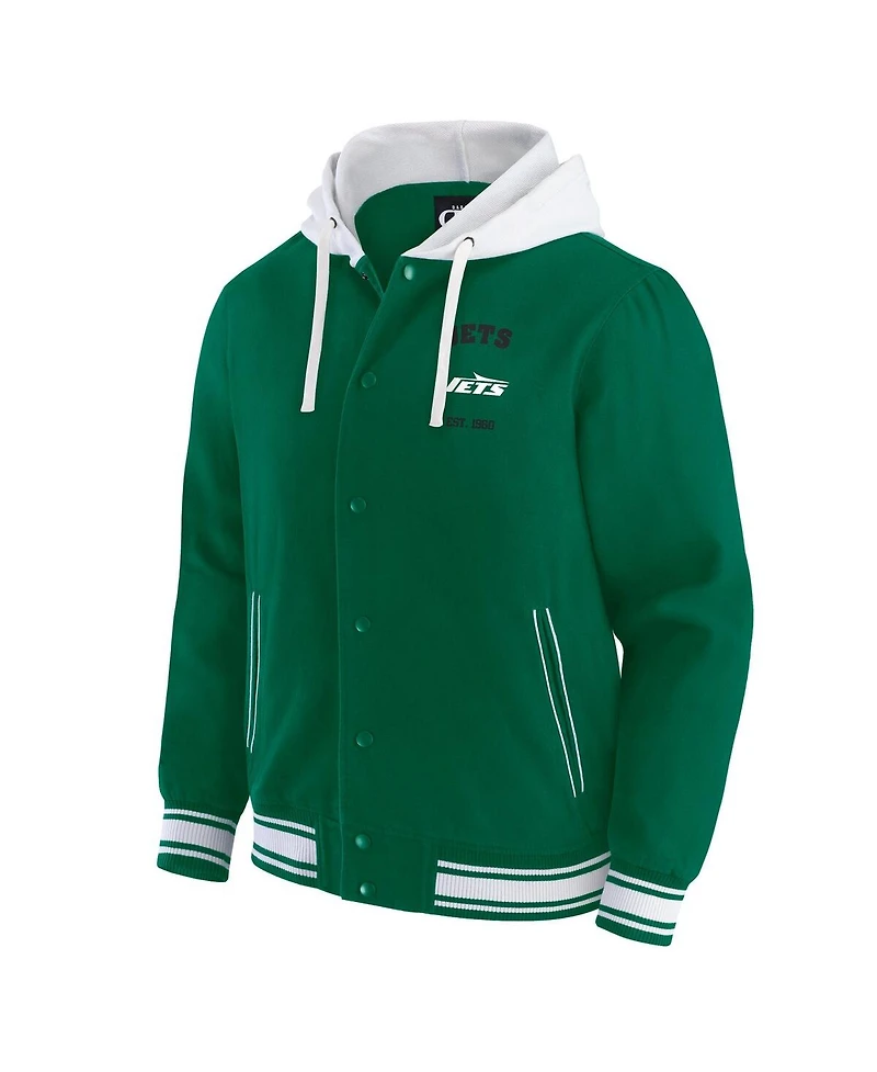 Darius Rucker Collection by Fanatics Men's Green New York Jets Full-Snap Hoodie Jacket