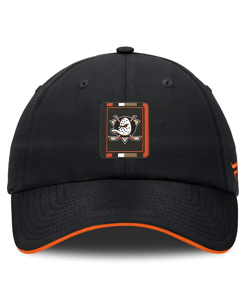 Fanatics Men's Black/Orange Anaheim Ducks Authentic Pro Ripstop Adjustable Hat