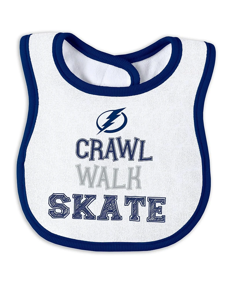 Wear by Erin Andrews Baby Boys and Girls Tampa Bay Lightning Sleep Play Sleeper with Bib Set