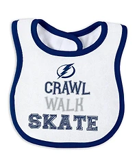 Wear by Erin Andrews Baby Boys and Girls Tampa Bay Lightning Sleep Play Sleeper with Bib Set