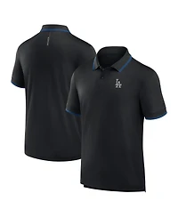 Fanatics Men's Black Los Angeles Dodgers Front Office Move Mono Pique Polo Shirt