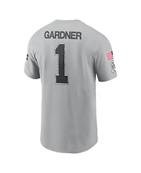 Nike Men's Ahmad Sauce Gardner Gray New York Jets 2024 Salute to Service Name Number T-Shirt