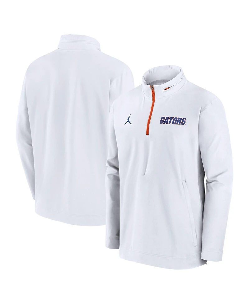 Jordan Men's White Florida Gators Sideline Coaches Lightweight Quarter-Zip Jacket