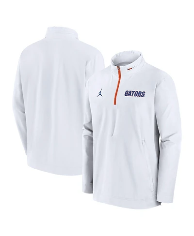 Jordan Men's White Florida Gators Sideline Coaches Lightweight Quarter-Zip Jacket