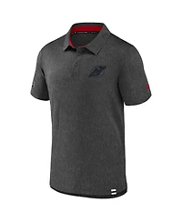Fanatics Men's Black New Jersey Devils Authentic Pro Tonal Logo Jacquard Polo Shirt