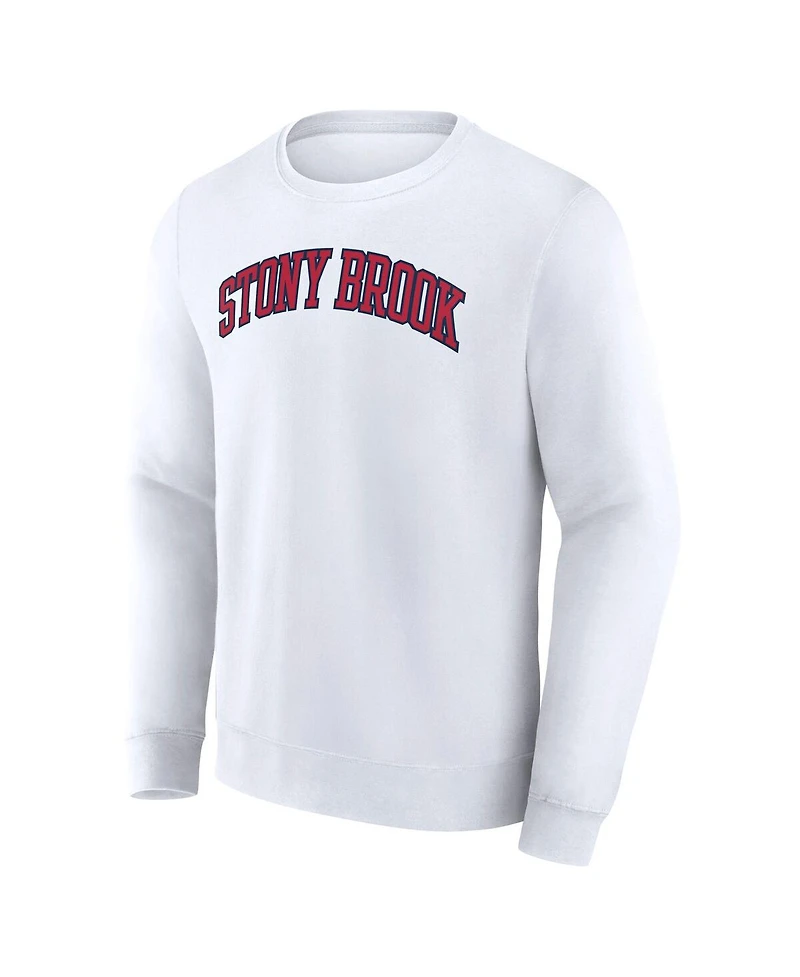 Fanatics Men's White Stony Brook Seawolves Short Name Pullover Sweatshirt