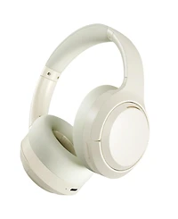Sugift Beige Over-Ear Bluetooth Headphones with Noise Cancellation