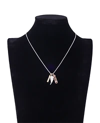 Unwritten Fine Silver Plated Crystal Wing Blessed Charm Short Pendant Necklace