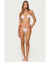 Edikted Women's Leigh Polka Dot String Bikini Bottom