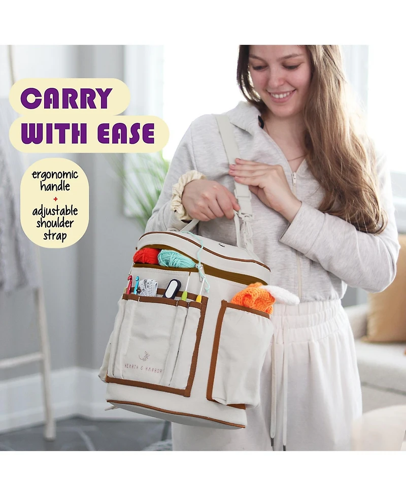 Hearth & Harbor Crochet Starter Kit for Beginners Adults & Kids with Video Tutorials - Amigurumi & Crocheting Kit - with Yarn & Crochet Bag