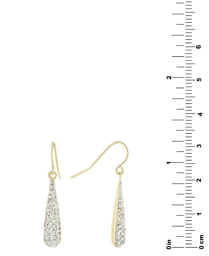 Pave Tear-Shape Drop Earrings in 18k Gold-Plated Sterling Silver