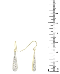 Pave Tear-Shape Drop Earrings in 18k Gold-Plated Sterling Silver