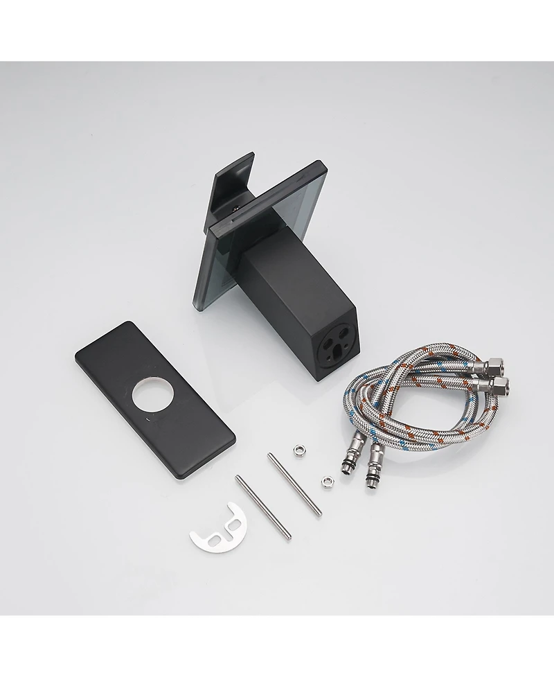 Greenspring Waterfall Single Hole Single-Handle Low-Arc Bathroom Faucet With Glass Spout In Polished Chrome