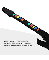 Nbcp Wireless Wii Guitar Controller for Guitar Hero & Rock Band 2/3 – Compatible with Nintendo Wii, 10-Key Design, No Batteries Required