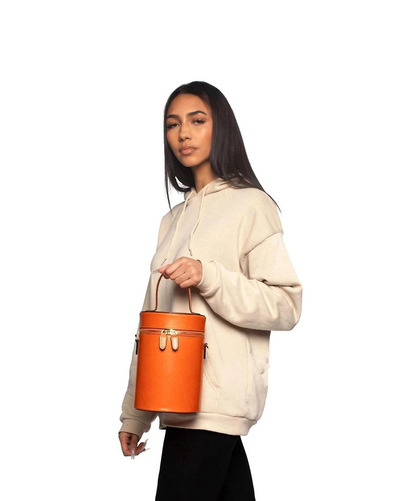 Nola Bucket Leather Bag Tan