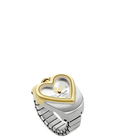 Kate Spade New York Women's Monroe Heart Two-Hand Two-tone Stainless Steel Ring Watch, 22mm