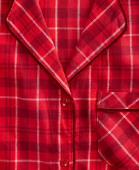 Charter Club Women's Cotton Flannel Printed Long Sleeve Sleepshirt
