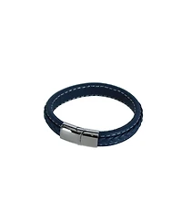 Trafalgar Amari's Azure Stitched Leather Secure Clasped Bracelet