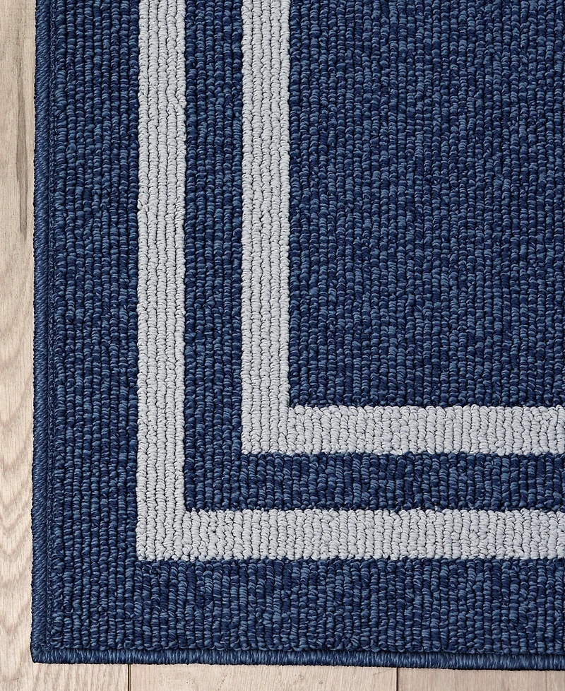 Jean Pierre Double Line Border Tufted - Machine Washable Runner Rug