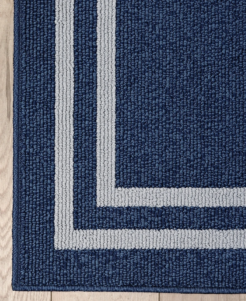 Jean Pierre Double Line Border Tufted - Machine Washable Runner Rug