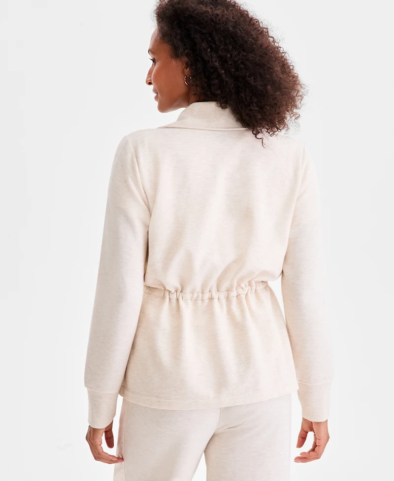Style & Co Luxe-Fleece Front-Zip Drawstring-Waist Jacket, Macy's Exclusive