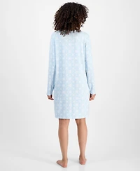 Charter Club Women's Jersey Printed Long Sleeve Sleepshirt