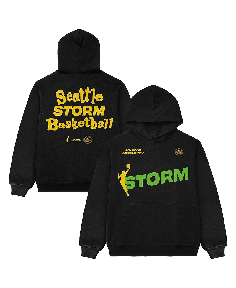 Playa Society Men's and Women's Black Seattle Storm Team Pullover Hoodie