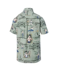 Reyn Spooner Men's Bruce Lee Green Hollywood Icons Little Dragon Button-Down Shirt
