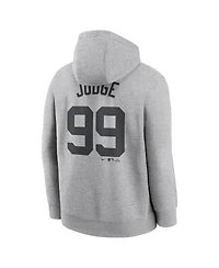 Nike Men's Aaron Judge Heather Gray New York Yankees Player Name Number Club Fleece Pullover Hoodie