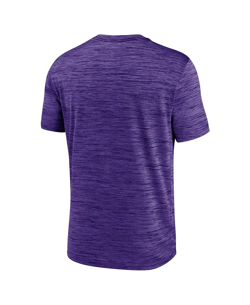Nike Men's Purple Lsu Tigers Campus Center Stack Velocity Performance T-Shirt